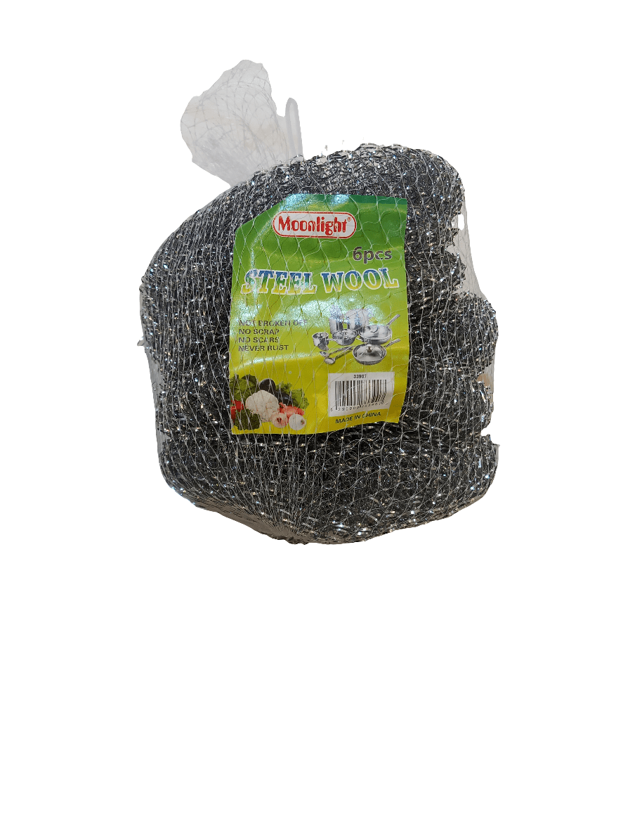 Moonlight Steel Wool Medium 6 Pcs | سلكة تنظيف معدنية - 2kShopping