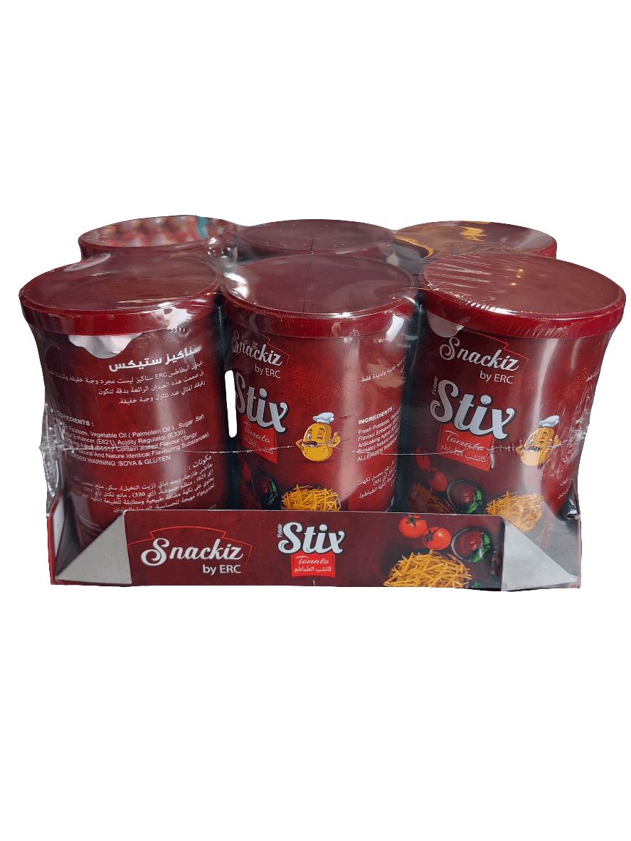 Snackiz Tomato Sticks 6x45g | سناكيز اصابع البطاطا بالطماطم - 2kShopping