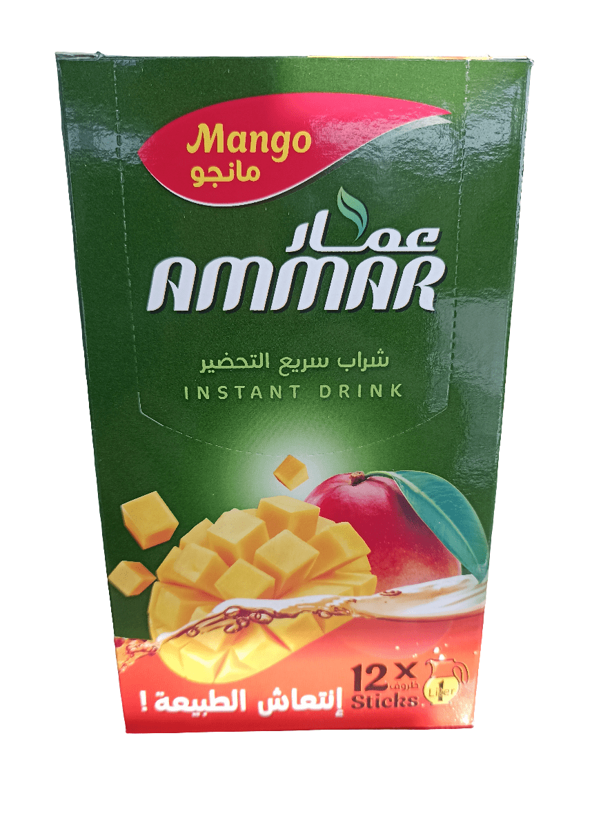 Ammar Instant Drink Mango Pack of 12 | عمار بودرة شراب المانجا - 2kShopping