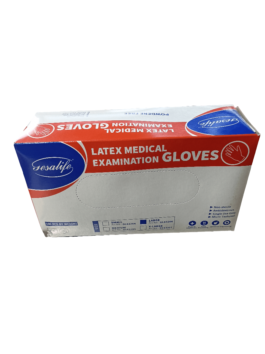 Sesalife Latex Gloves Powder - Free Large | قفازات سيزالايف لاتكس خالية من البودرة (Exp:03 - 2027) - 2kShopping
