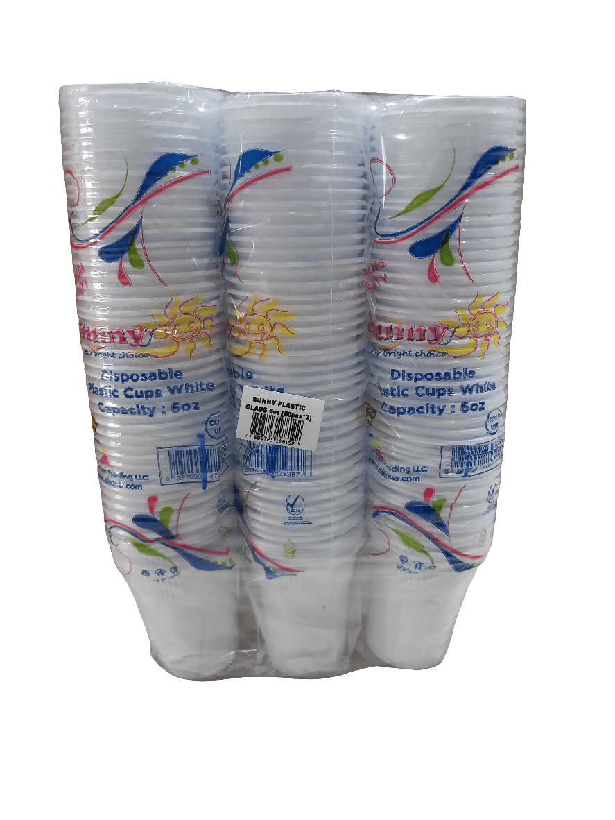 Sunny Plastic Cups 3 x 50 x 6oz | اكواب بلاستيكية - 2kShopping