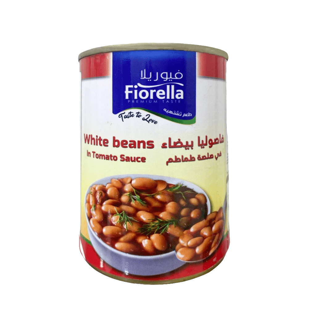 Fiorella White Beans in Tomato Sauce 400g | فيوريلا فاصوليا بيضاء في صلصة الطماطم - 2kShopping