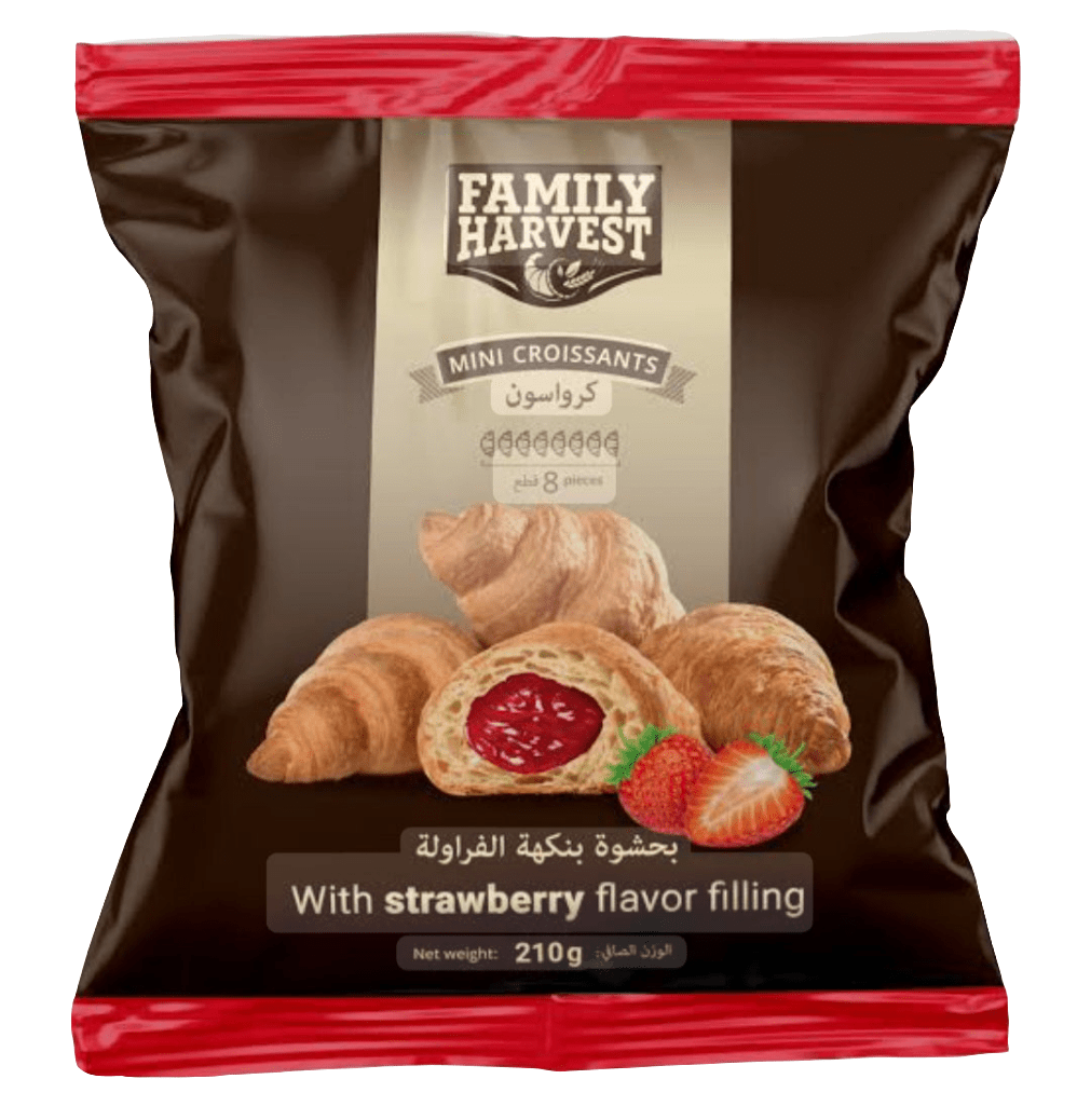 Family Harvest Mini Croissants Strawberry 210g | كرواسون ميني بالفراولة - 2kShopping