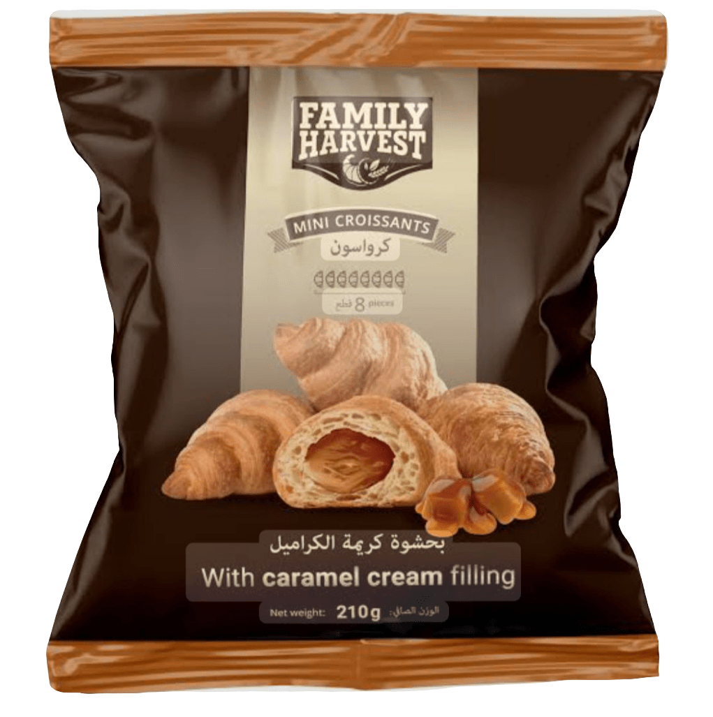 Family Harvest Mini Croissants Caramel 210g | كرواسون ميني بالكراميل - 2kShopping