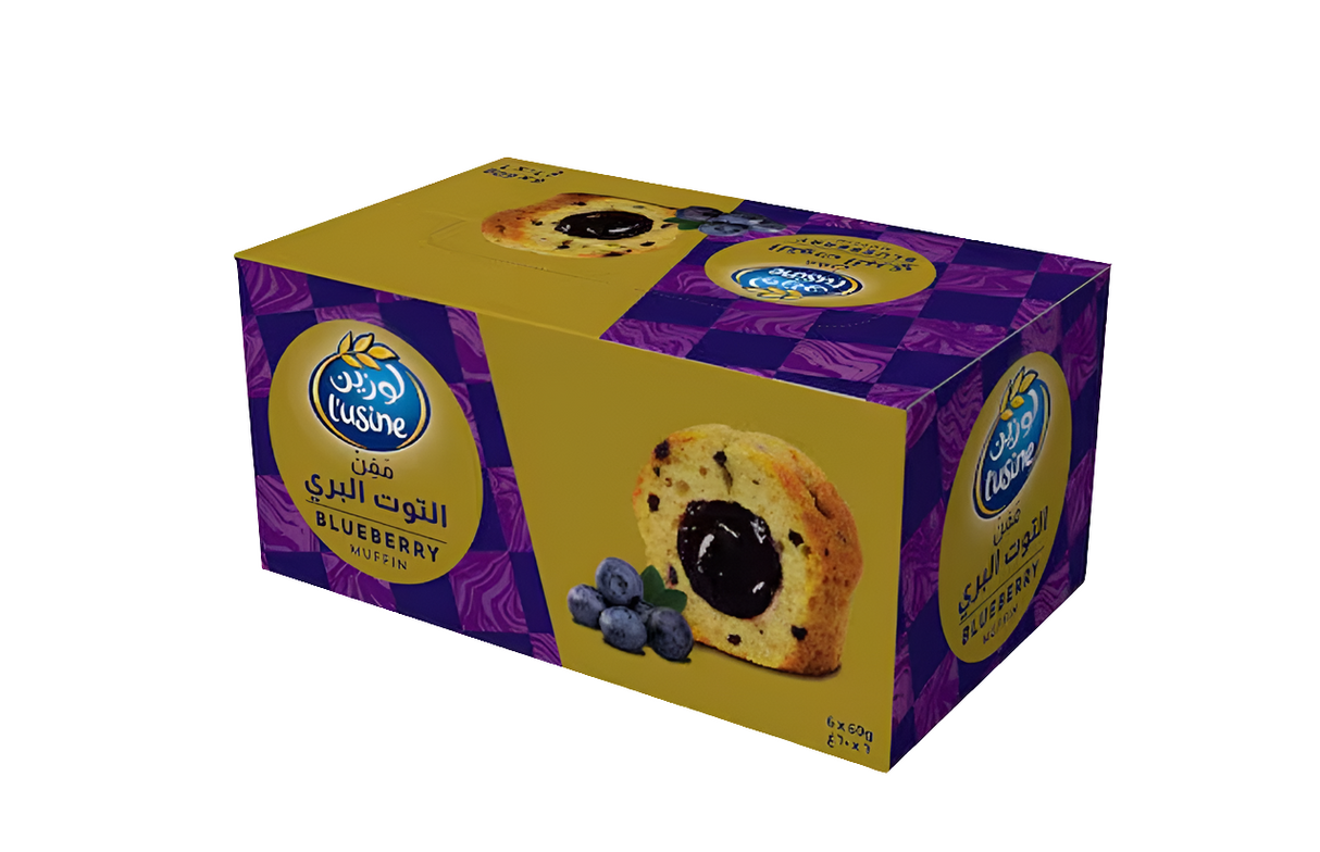 Lusine Muffin Blueberry 6pcs x 360g | لوزين مافن التوت الأزرق