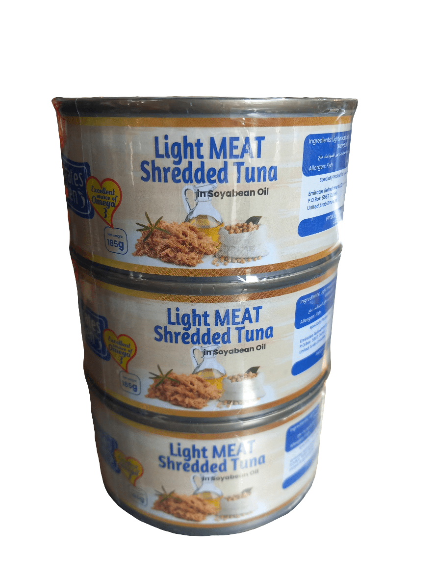 Emirates Garden Light Meat Shredded Tuna 3x185g | حدائق الإمارات تونة خفيفة - 2kShopping