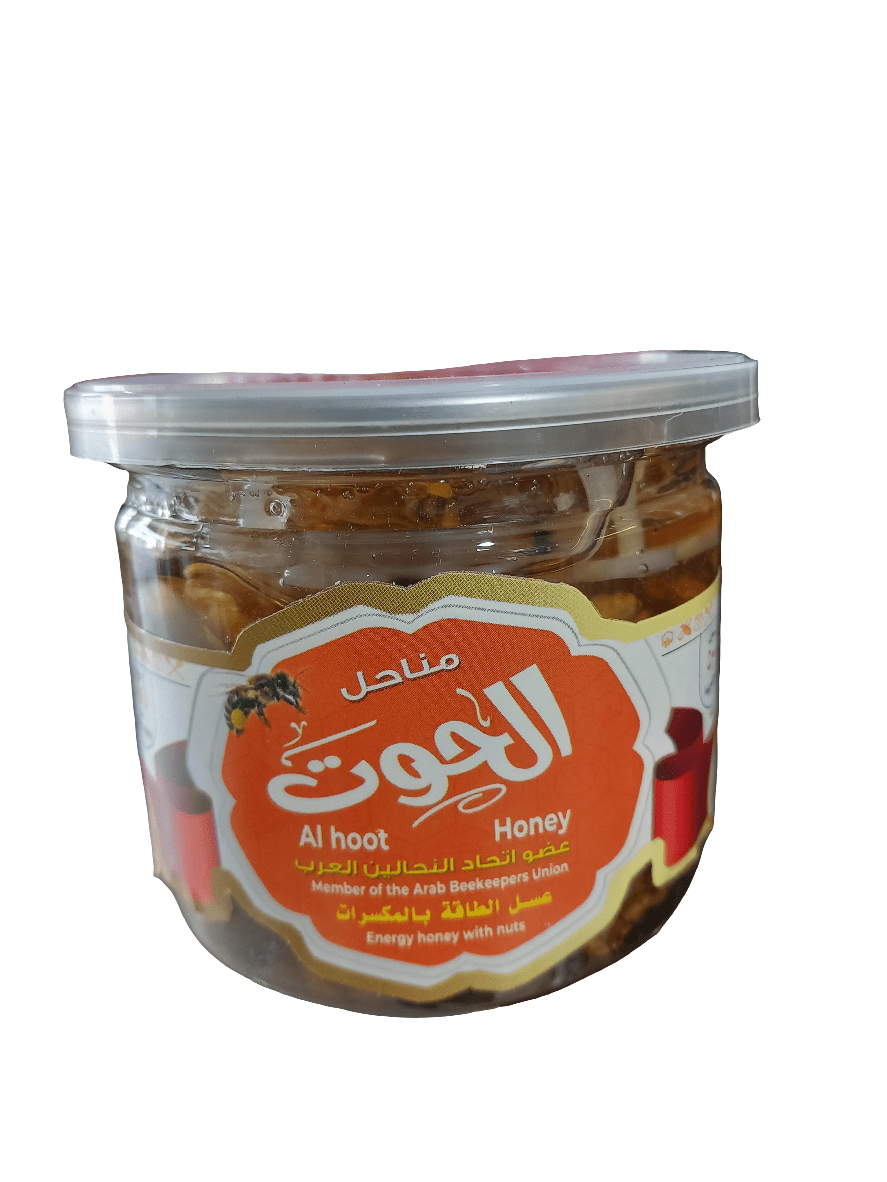 Al Hoot Honey Energy & Nuts Plastic Jar 500g | عسل الحوت للطاقة والمكسرات - عبوة بلاستيكية - 2kShopping