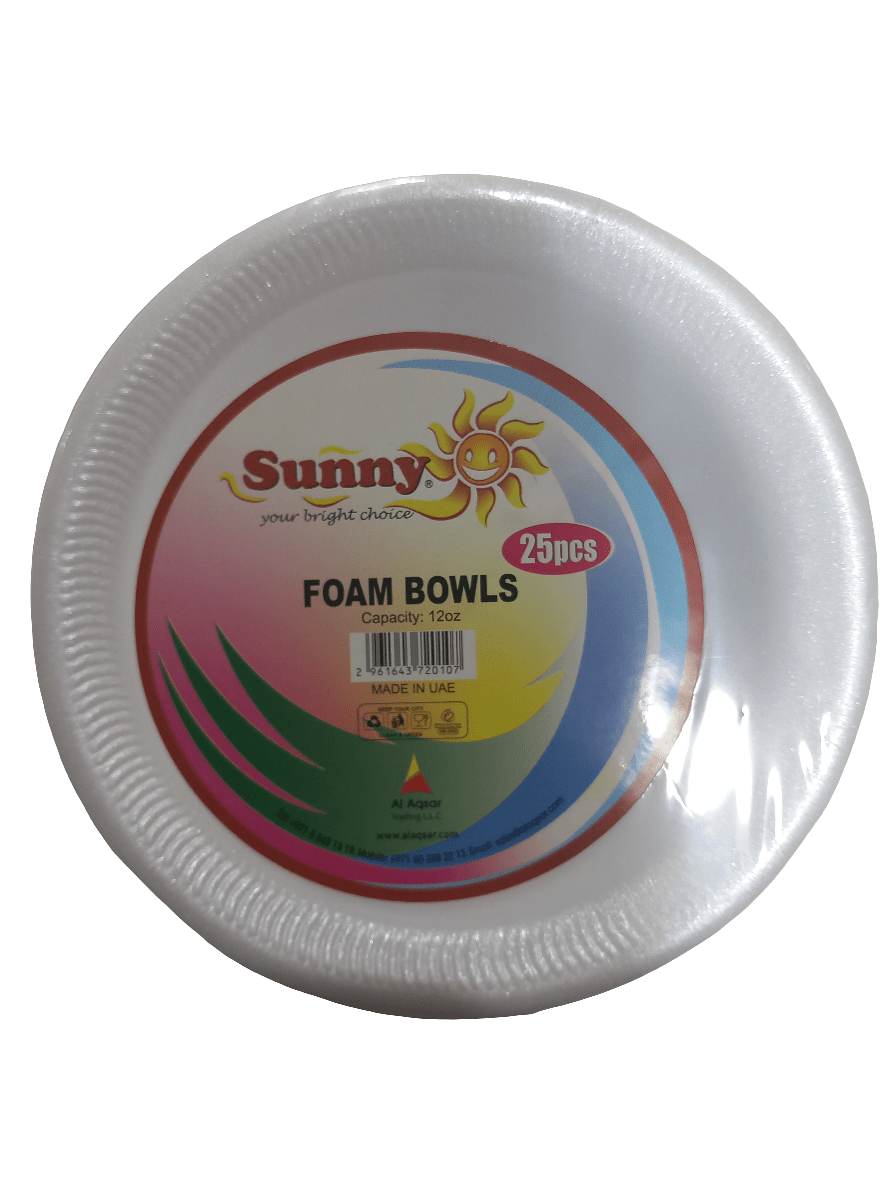 Sunny Foam Bowls 12Oz x 25 pcs | زبديات بلاستيكية - 2kShopping