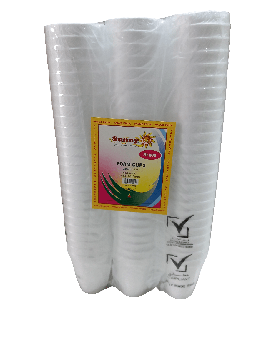 Sunny Foam Cups 3 x 25 x 6oz | اكواب فوم - 2kShopping