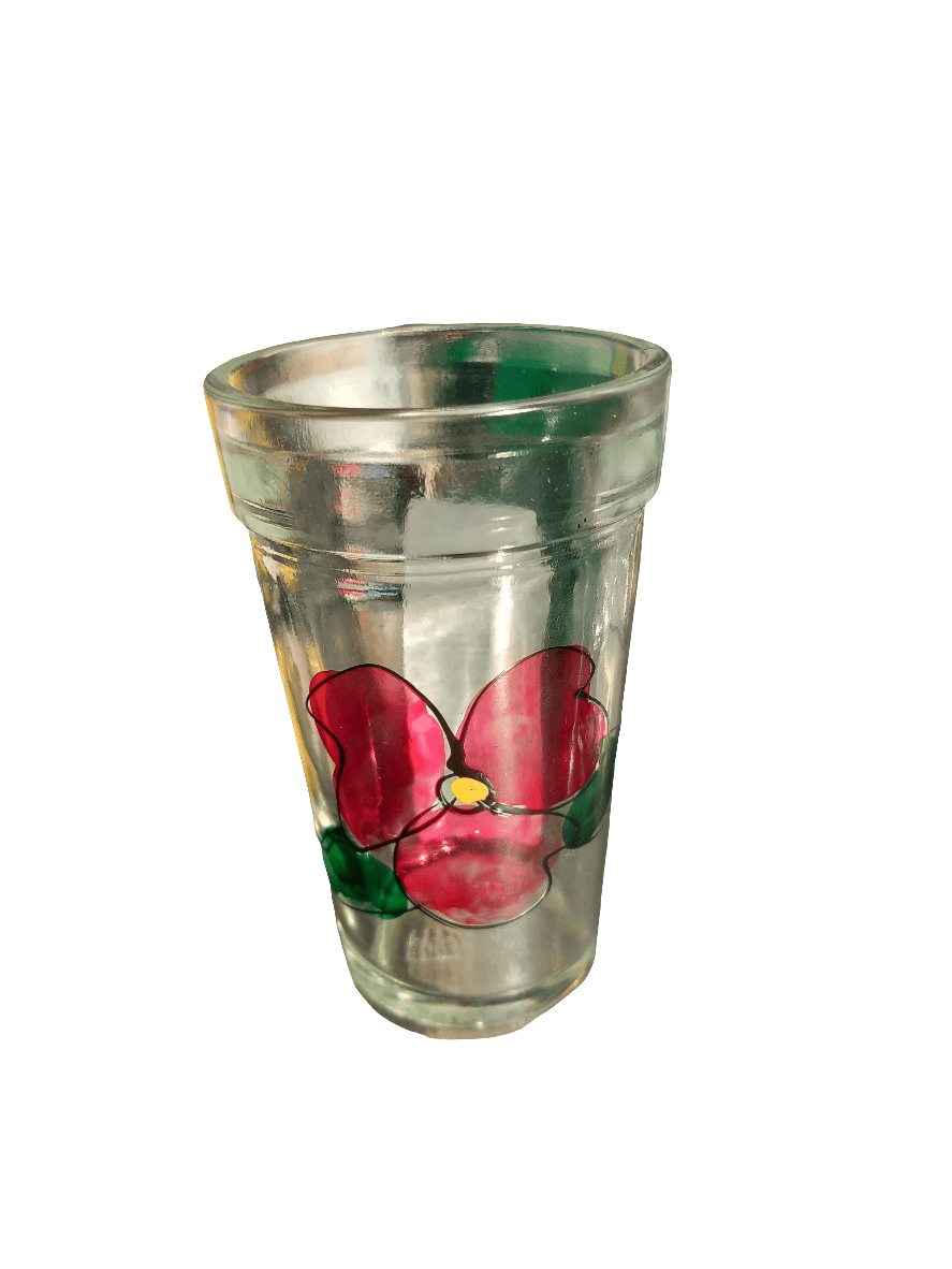 Colored Glass Cup | كوب زجاجي ملون - 2kShopping