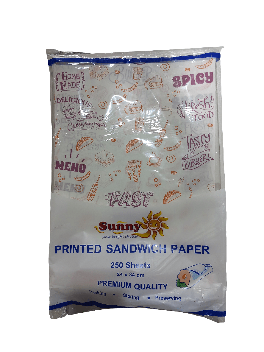 Sunny Sandwich Paper Printed 250 Sheets | ورق للسندويشات عليه طباعة - 2kShopping