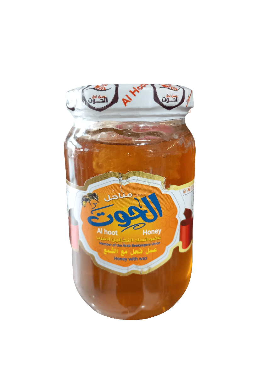 Al Hoot Honey with Beewax 500g | الحوت عسل نحل مع الشمع - 2kShopping
