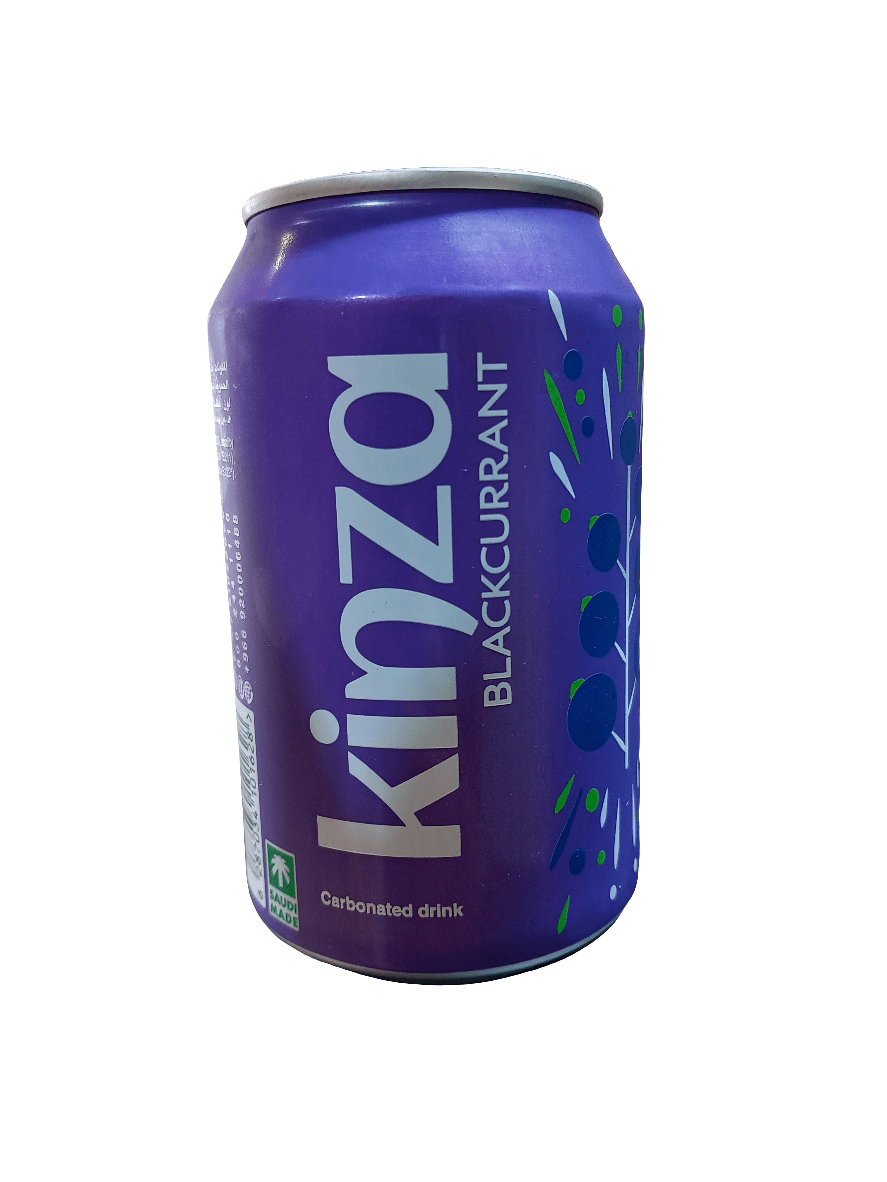 Kinza Blackcurrant Carbonated Drink 320ml | كينزا بطعم التوت بري - 2kShopping