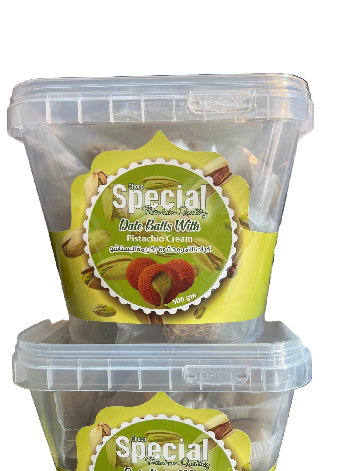 Choco Special Date Balls w/ Pistachio Creme 500g|كرات التمر محشوة بكريمة البستاشو - 2kShopping