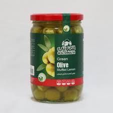 Qalamouni Pepper Stuffed Green Olives 660g | قلموني زيتون محشي بالفلفل - 2kShopping