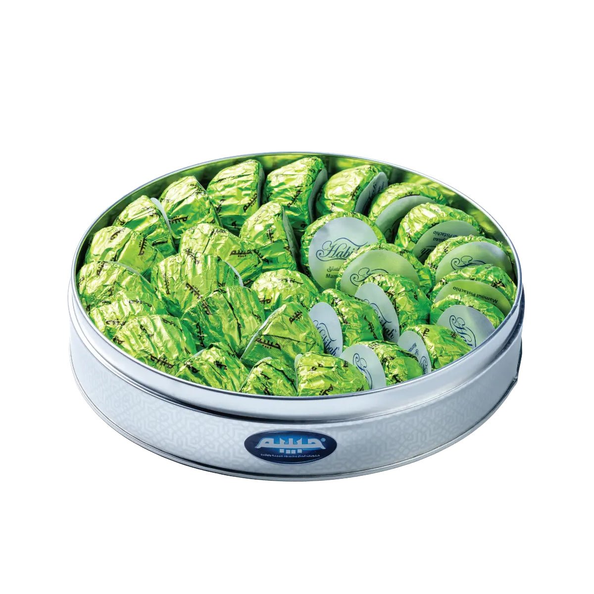 Habibah Maamoul Semolina Pistachio - Round Tin 1300g | حبيبة معمول سميد بالفستق - 2kShopping