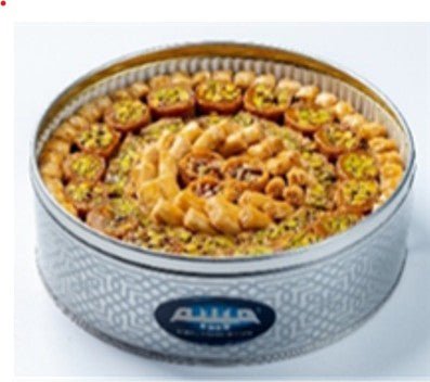 Habibah Mixed Baklava Asia Tin Circle 900g | مشكل حلويات شرقية أسيه معدن دائري - 2kShopping