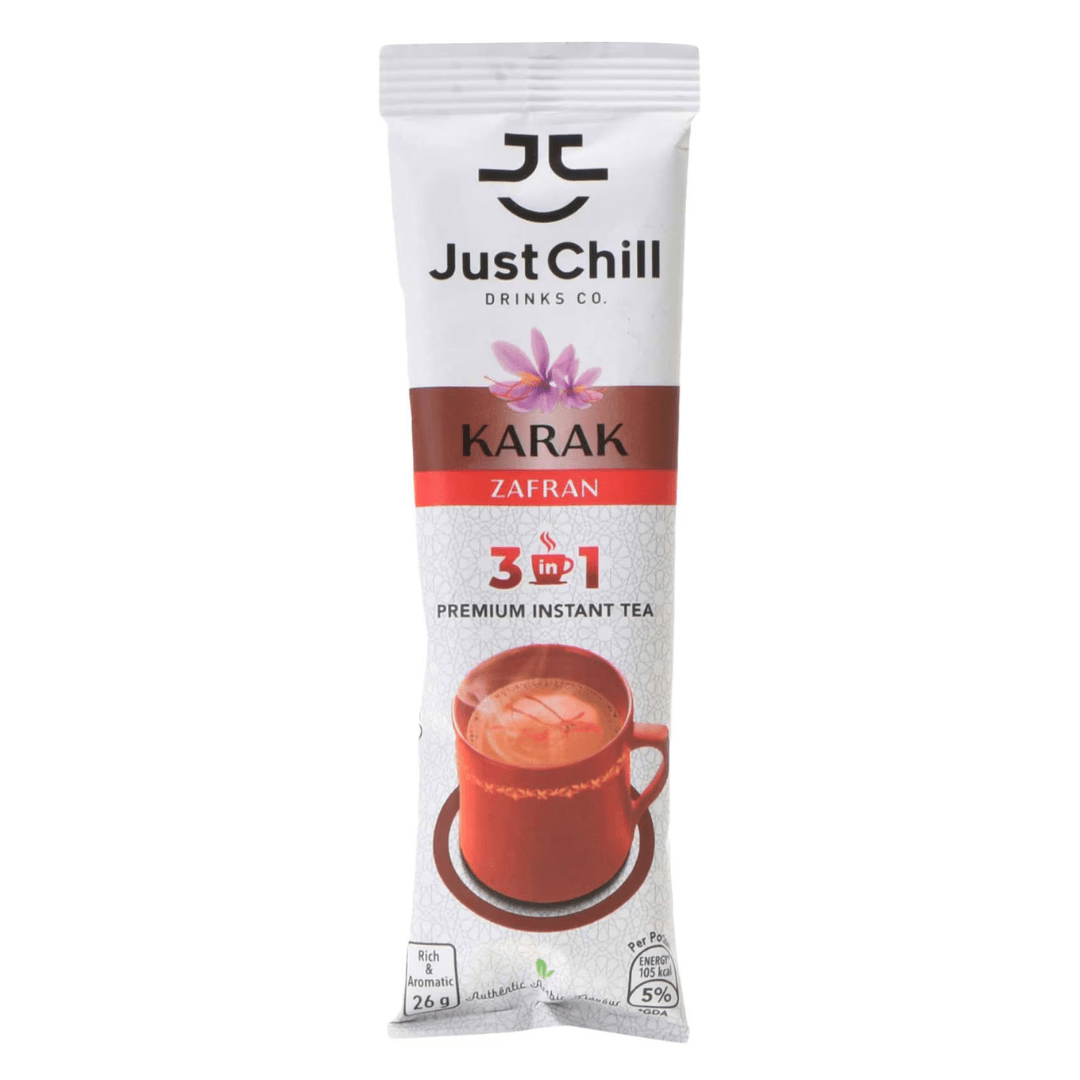 Just Chill Instant Karak Zafaran Tea (3in1) 26g | شاي كرك بالزعفران - 2kShopping