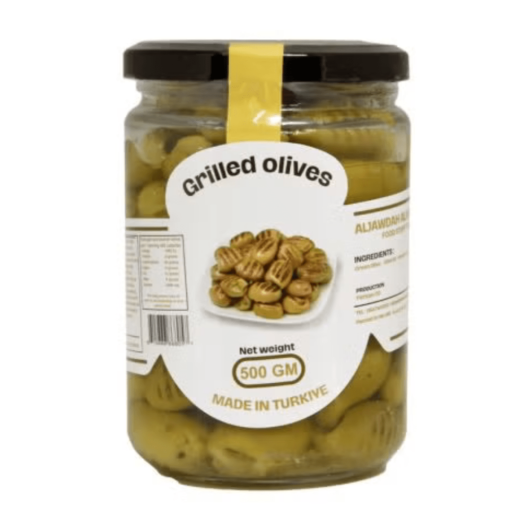 Al Jawda Alaalia Jumbo Grilled Green Olives 500g | الجودة العالية زيتون مشوي - 2kShopping