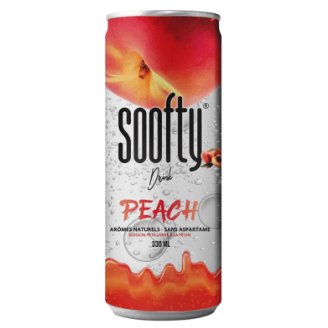 Soofty Sparkling Peach Flavor 330ml | سوفتي بنكهة الدراق - 2kShopping