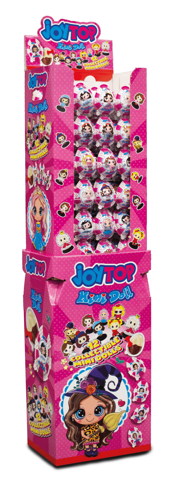 Joytop Egg Mini Doll Chocolate Cream with Surprise Toy 72 x 20g Stand | جوي توب بيضة صغيرة بكريمة الشوكولاتة مع لعبة - 2kShopping