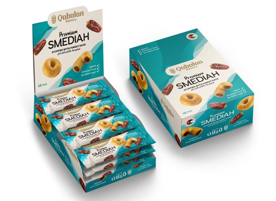 Qabalan Smediah with Dates Sugar Free 12 Pcs x 40g Expiry Date (01/11/25) | قبلان سميدية بالتمر الفاخر بدون سكر - 2kShopping