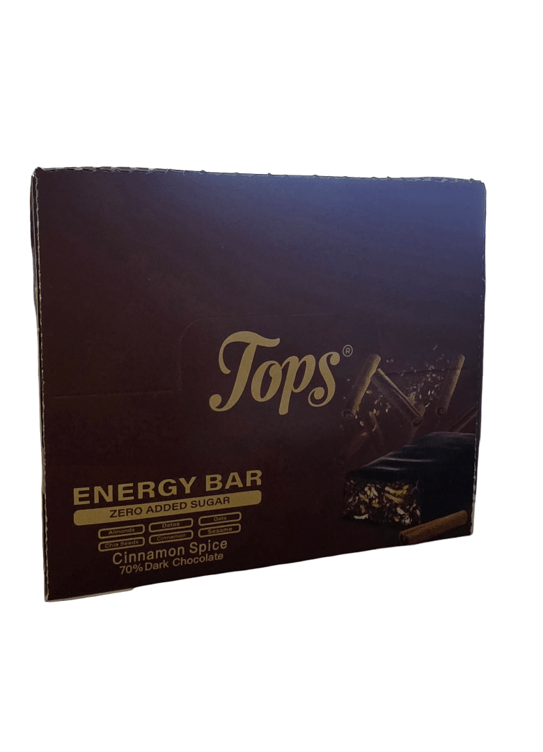 Tops Energy Bar Cinnamon Spice 12*50g 70% Dark Chocolate - 2kShopping