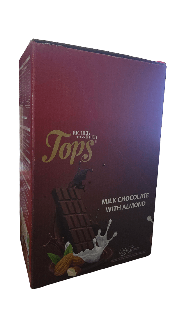 Tops Milk Chocolate Bar with Almond 12*100g - 2kShopping