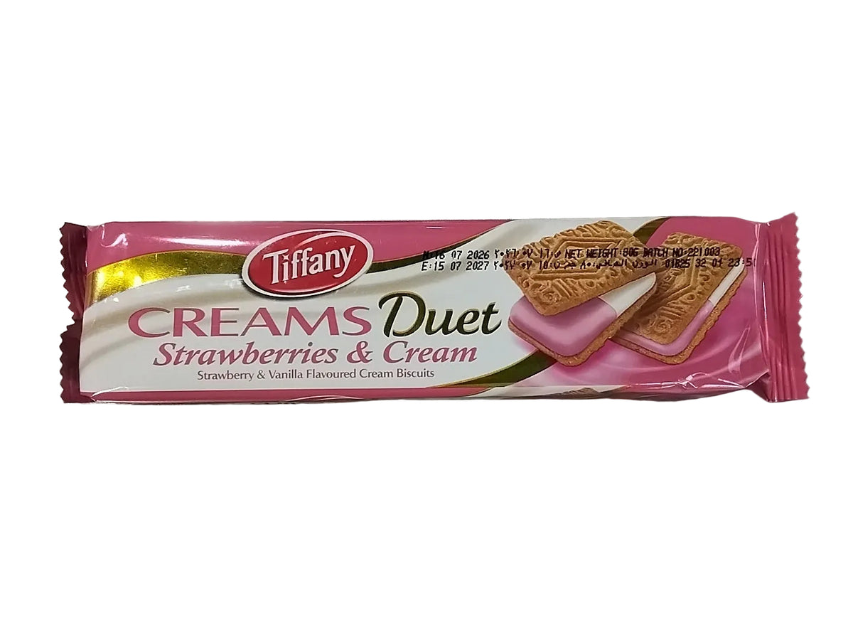 Tiffany Biscuits Cream Duet Strawberries & Cream 80G
