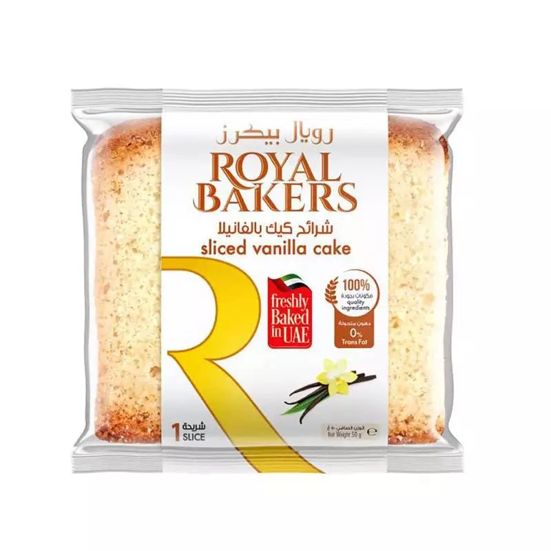 Royal Bakers Sliced Cake Vanilla 50g | رويال بيكرز كيكة مقطعة بنكهة الفانيليا - 2kShopping