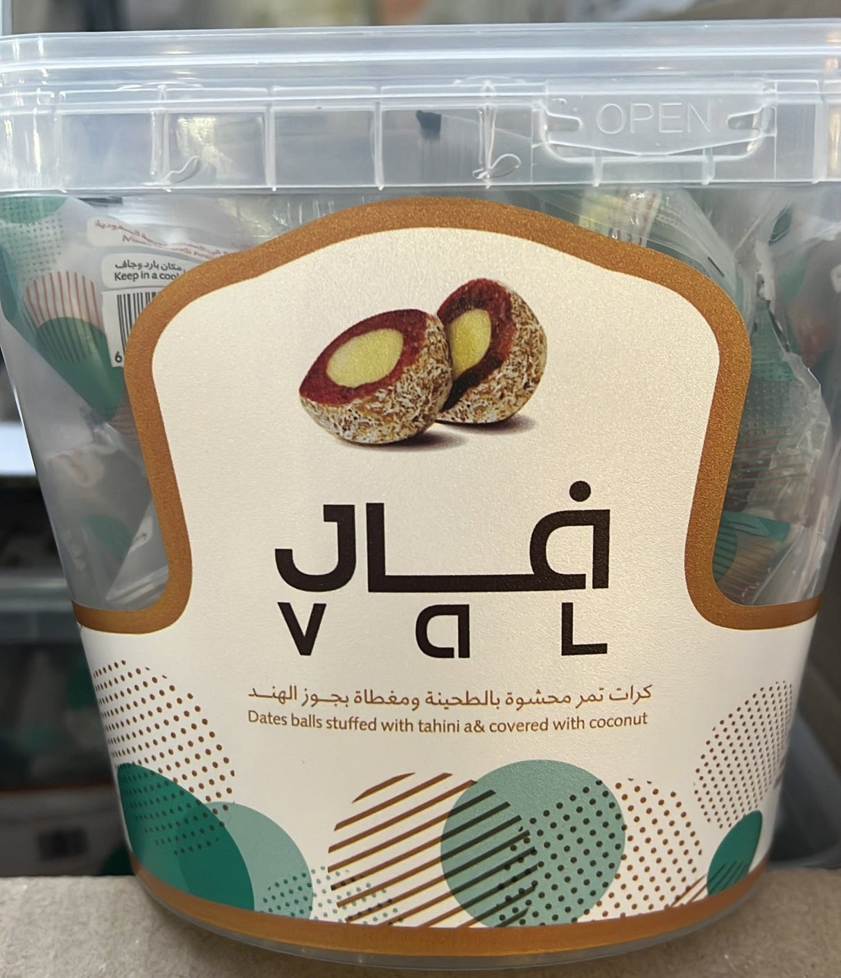 Val Dates Balls Stuffed with Tahini & Covered with Coconut Box 4x500g - 2kShopping