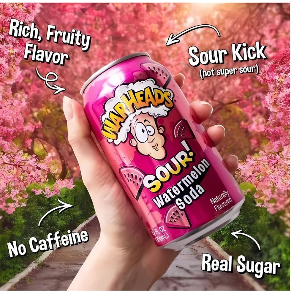 Warheads Sour Watermelon Soda 355ml | وور هيدز مشروب بنكهة البطيخ الحامض - 2kShopping