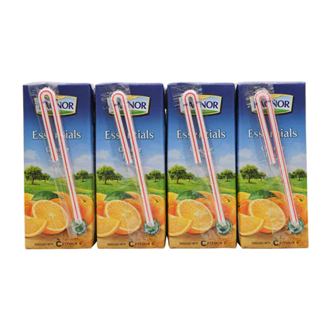 Lacnor Essentials Orange Juice 180ml x Pack of 8|لاكنور عصير برتقال