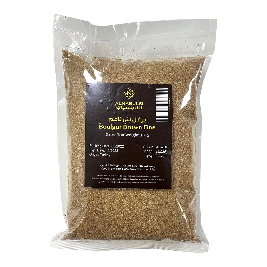 Al Nabulsi Boulgur Brown Fine 1kg | النابلسي برغل بني ناعم - 2kShopping