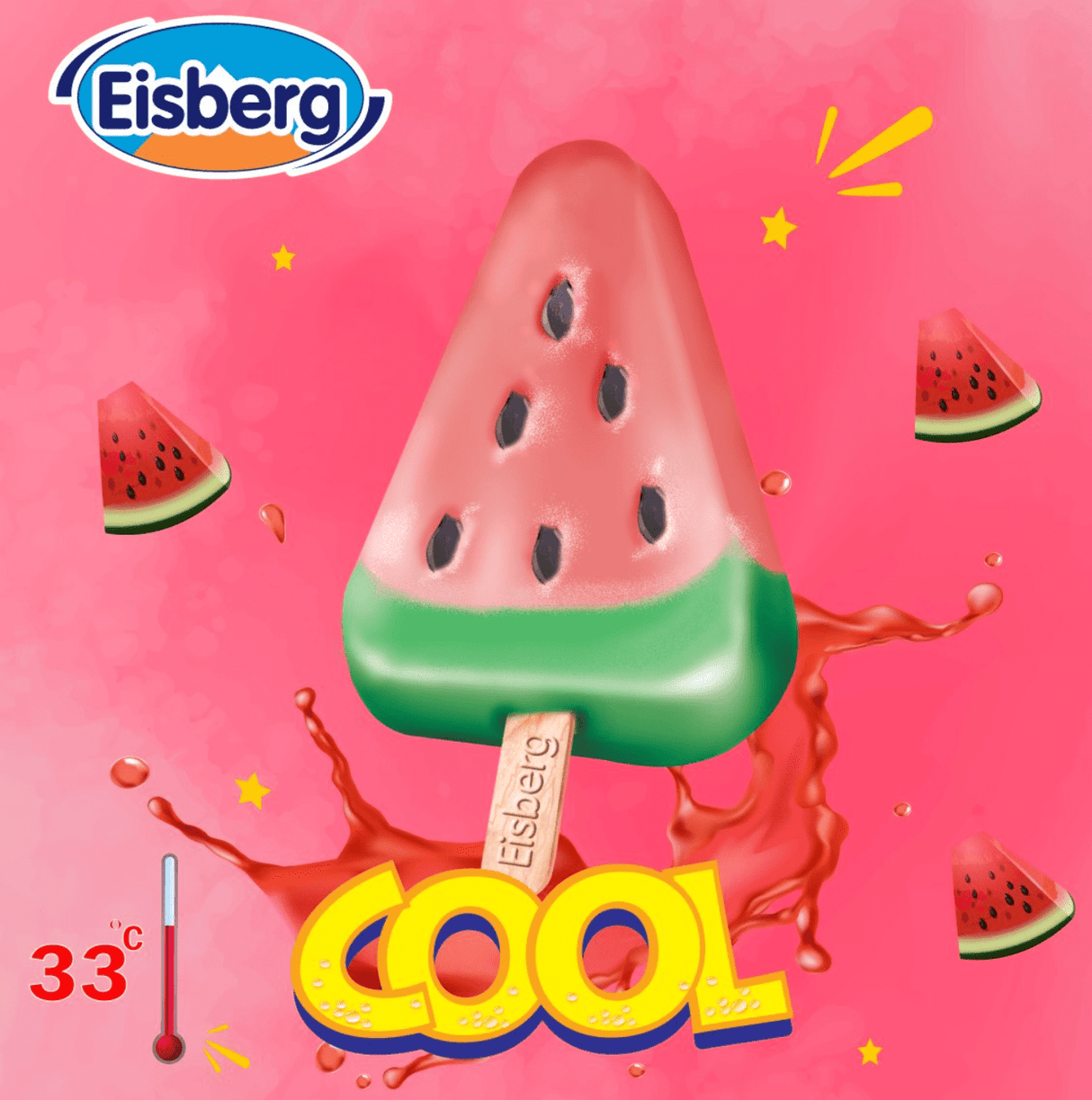 Eisberg Ice Cream Cool Watermelon Flavor 50g | ايسبيرج ايسكريم كول بالبطيخ - 2kShopping