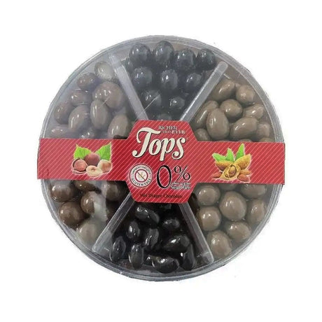 Tops Dragee Mixed Sugar - Free Round Box 450g | توبس شوكولا دراجيه ميكس بدون سكر - 2kShopping