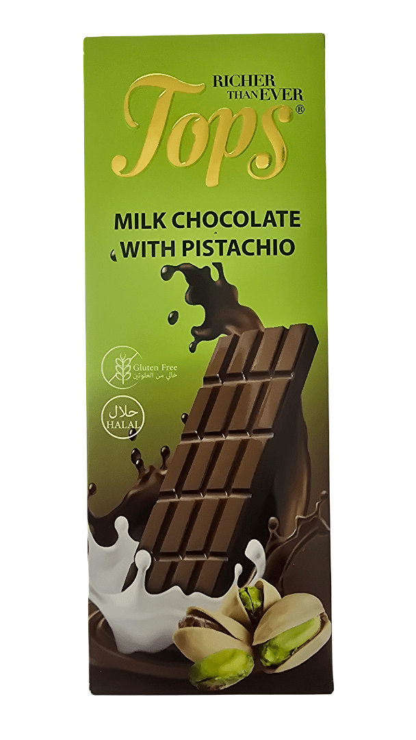 Tops Milk Chocolate Bar with Pistachio 100g - 2kShopping