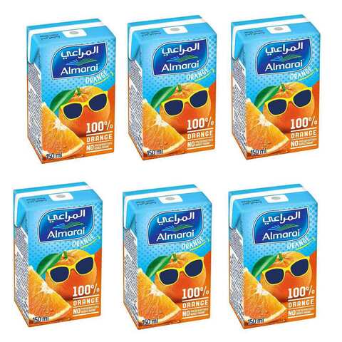 Al Marai Orange Juice 100% 150ml x Pack of 6 - 2kShopping.com