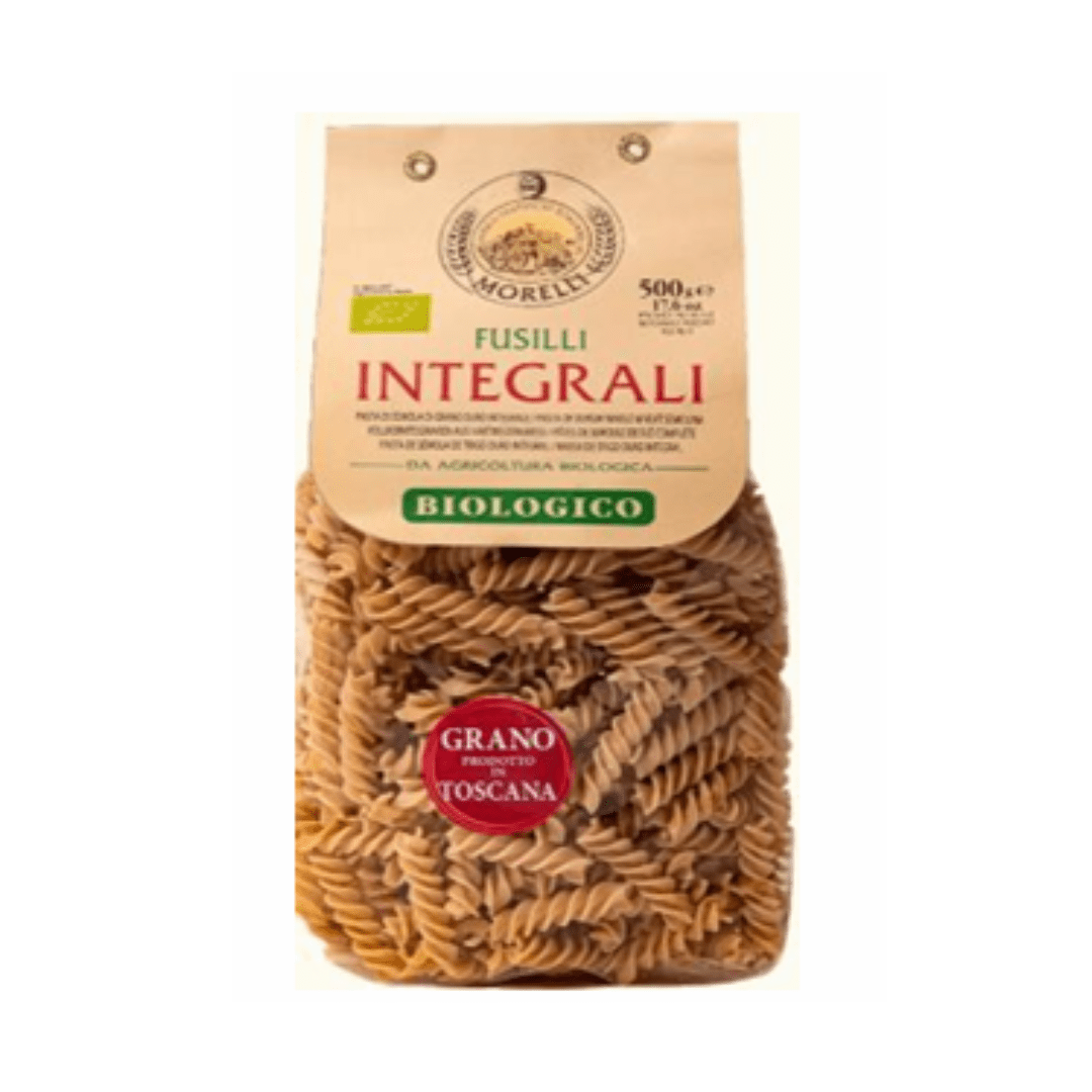 Organic Durum Wheat Semolina (Whole Wheat) Fusilli Pasta - Tuscany 500g | معكرونة فوسيلي من سميد القمح القاسي العضوي (قمح كامل) - 2kShopping