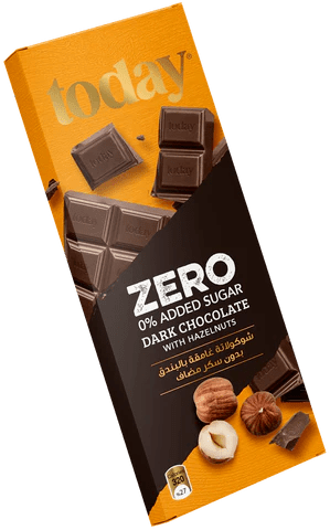 Today Zero Sugar Dark Chocolate Hazelnut 60g | توداي شوكولاتة غامقة بالبندق - 2kShopping