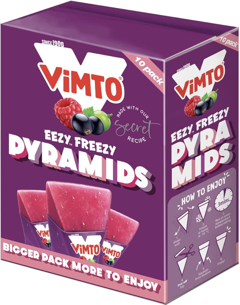 Vimto Eezy Freezy Pyramids 8 x 62ml | فيمتو إيزي فريزي بيراميدز - 2kShopping