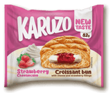 Karuzo Croissant Bun Strawberry Cheesecake 82g | كعك الكرواسان محشي بتشيز كيك الفراولة - 2kShopping