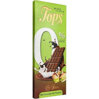 Tops Chocolate Bar Milk with Pistachio Sugar-Free 50...