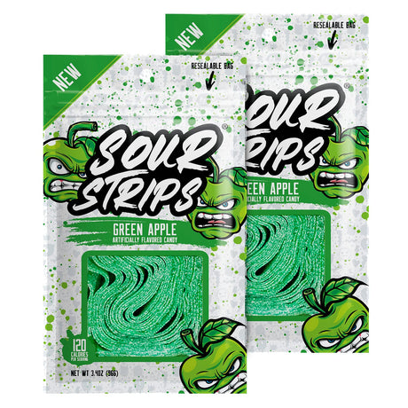 Sour Strips Green Apple Flavored Candy 96g - 2kShopping