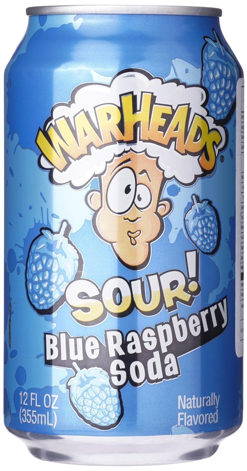 Warheads Sour Blue Raspberry Soda 355ml | وور هيدز مشروب بنكهة التوت الأزرق الحامض - 2kShopping