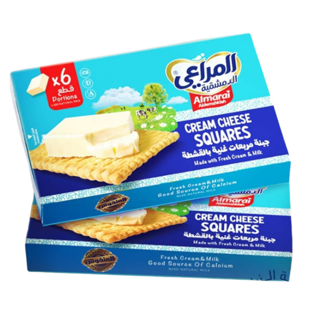 Almarai Al Demashqia Cream Cheese Squares 90g|المراعي الدمشقية جبنة مربعات غنية بالقشطة