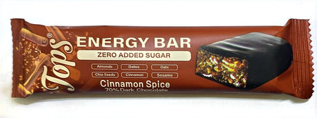 Tops Energy Bar Cinnamon Spice 50g 70% dark Chocolate - 2kShopping