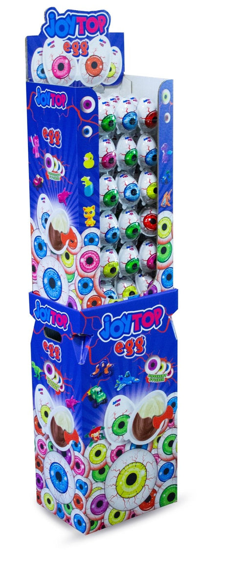Joytop Egg Eyes Chocolate Cream with Surprise Toys 72 x 20g Stand | جوي توب بيضة عين صغيرة بكريمة الشوكولاتة مع لعبة - 2kShopping