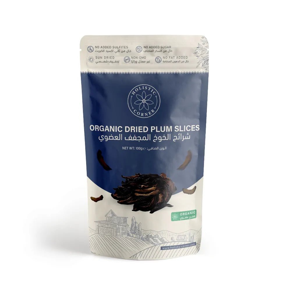 Holistic Corner Organic Dried Plum Slices 100g | خوخ عضوي مجفف - 2kShopping
