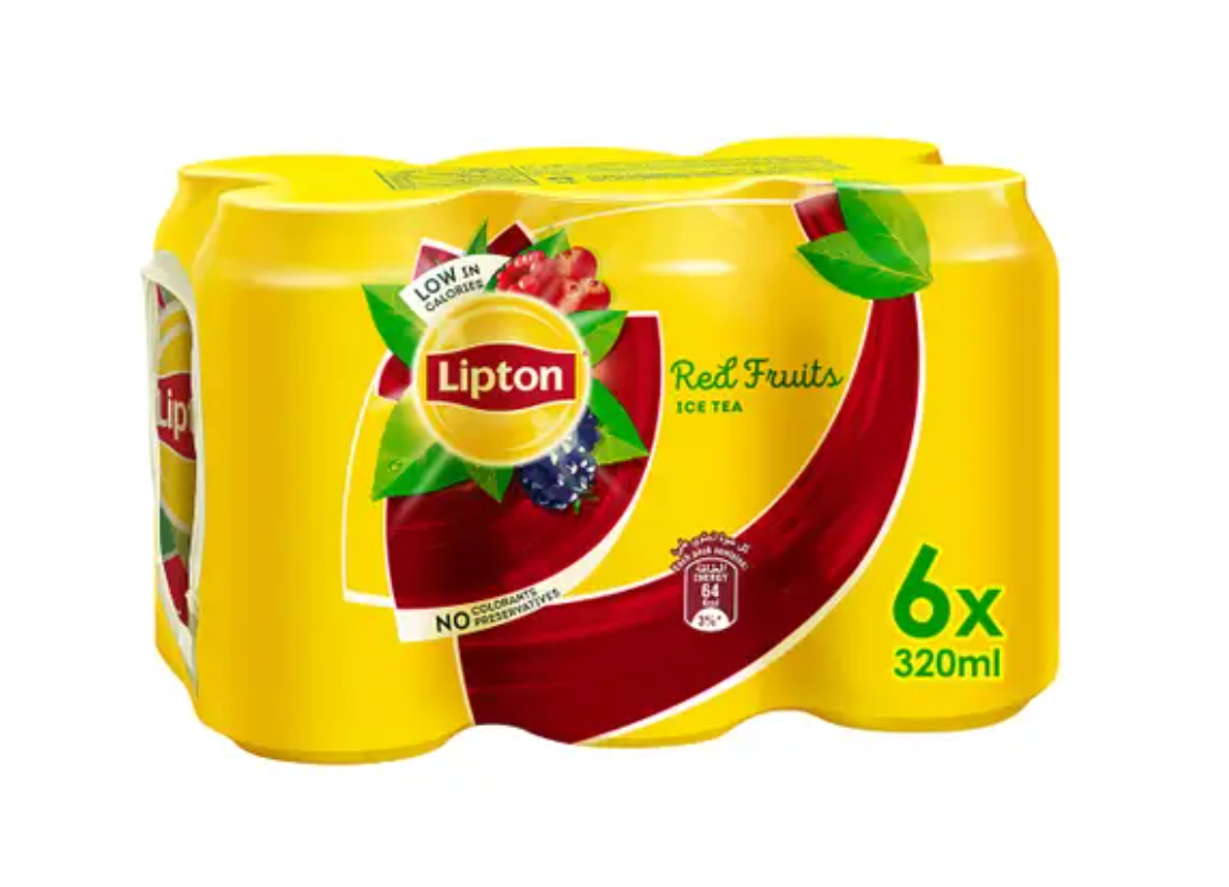 Lipton Red Fruits Ice Tea 320ml Pack of 6 | ليبتون شاي مثلج بنكهة الفواكه